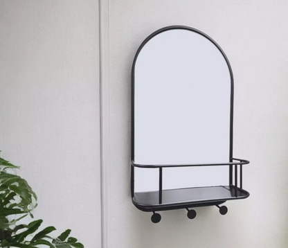 Bathroom Mirror with Metal Shelf