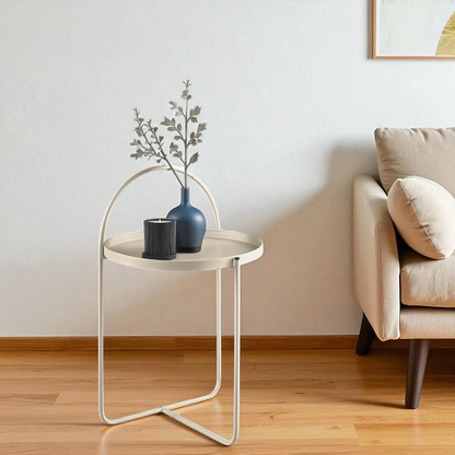 Metal Arch Side/Coffee Table - Beige