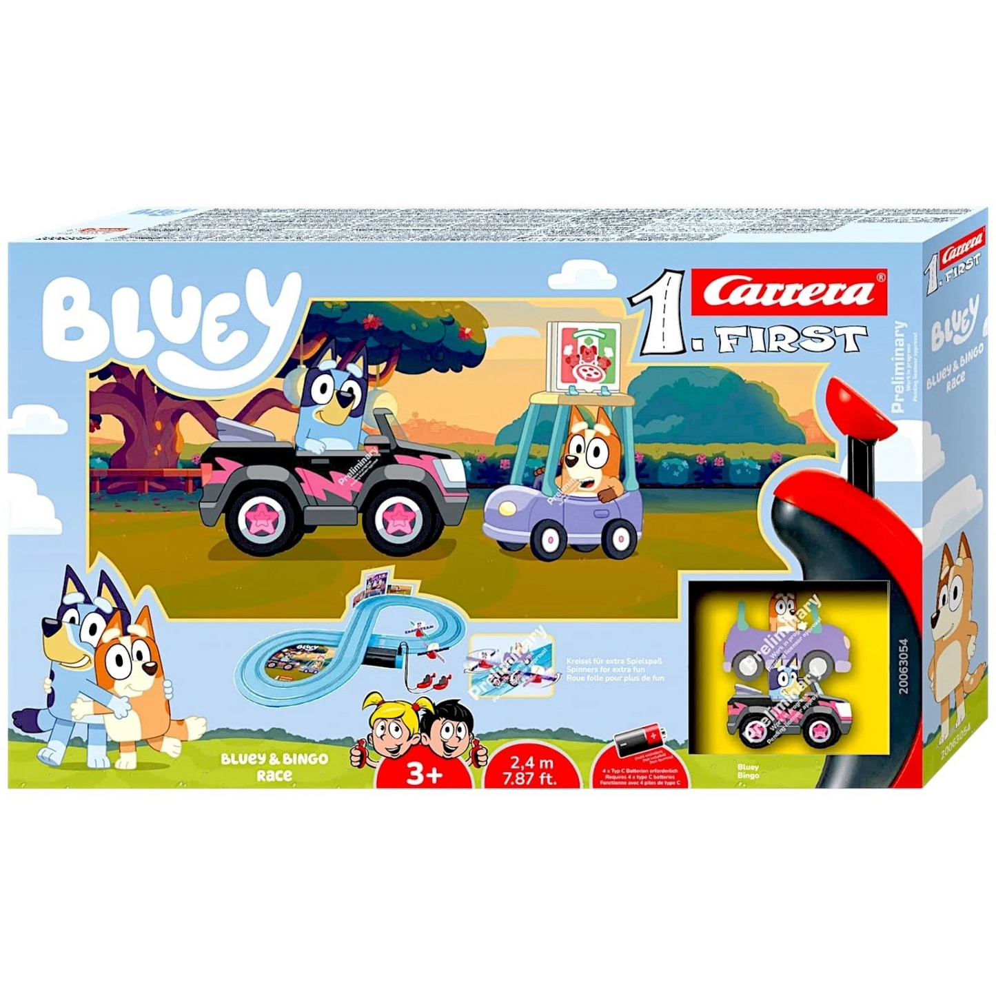 Carrera Bluey and Bingo Race Car Track Set - 2.4m Race Track