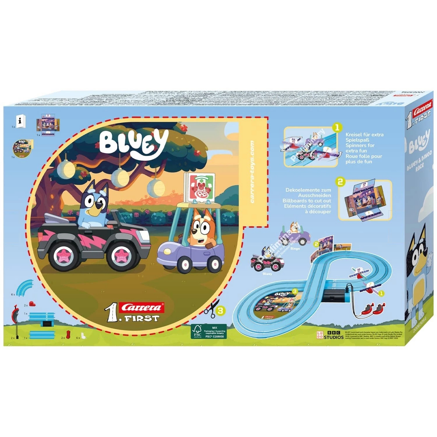 Carrera Bluey and Bingo Race Car Track Set - 2.4m Race Track