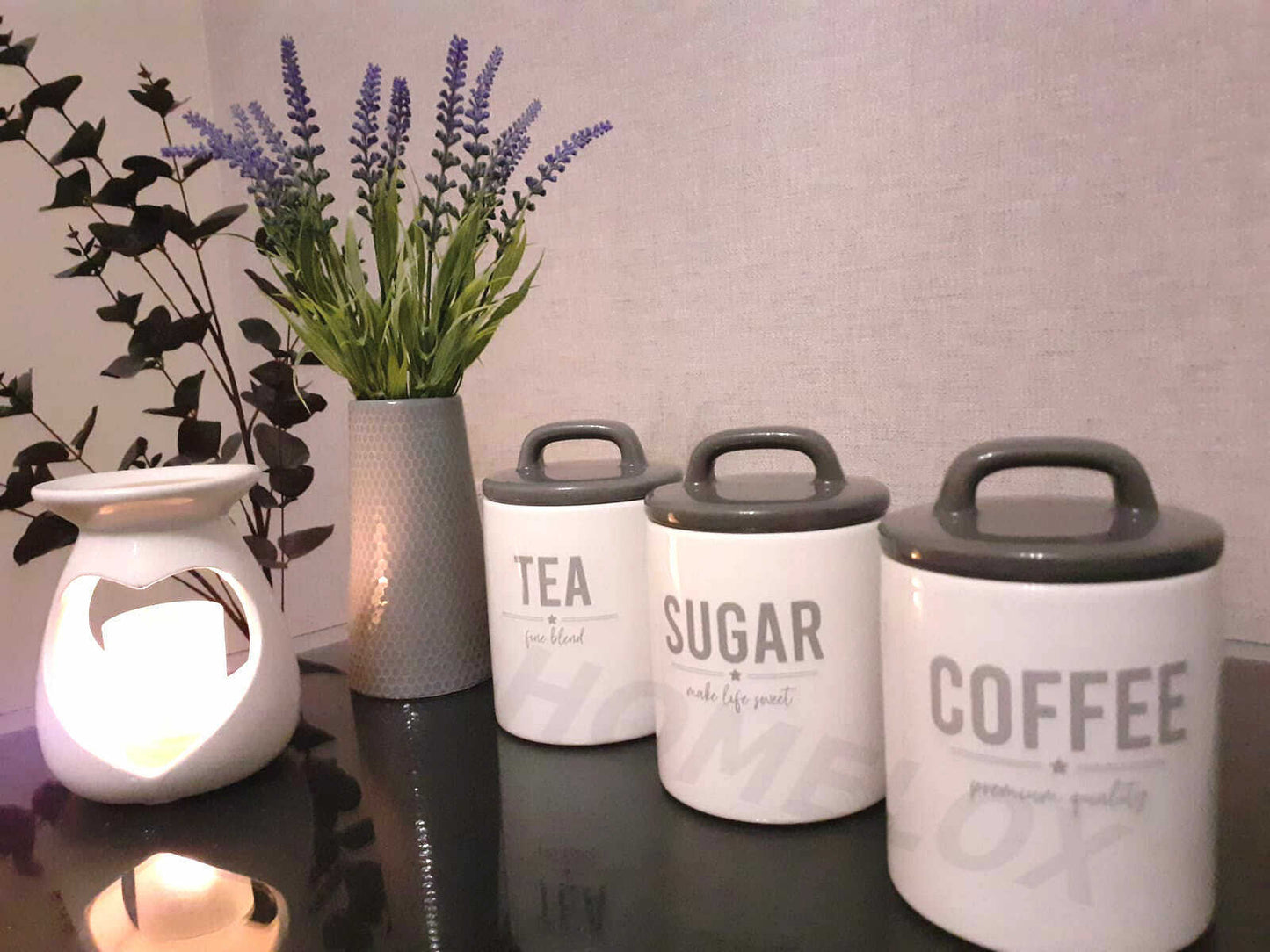 Grey Retro Ceramic Canister Set