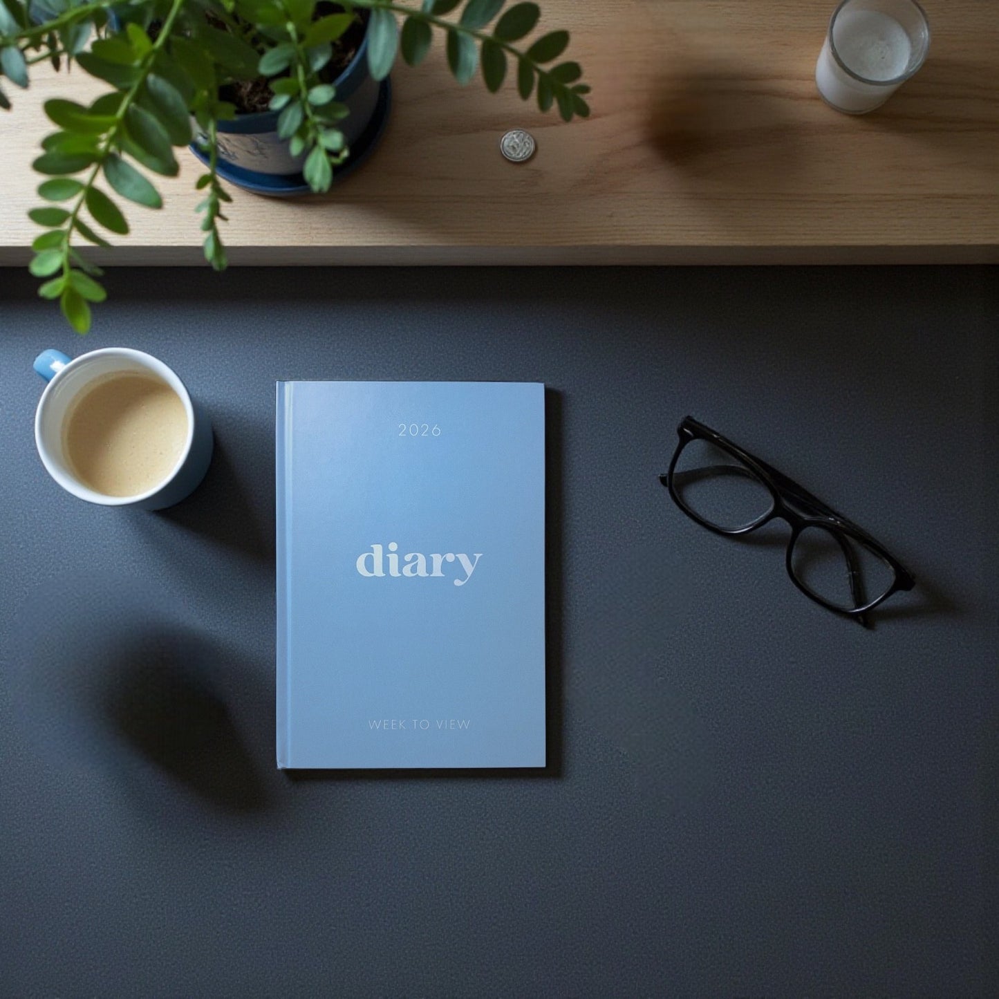 2026 A5 week to view diary planners - Full Year Planner - Blue