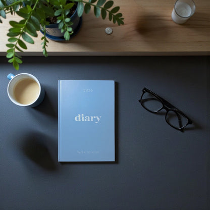 2026 A5 week to view diary planners - Full Year Planner - Blue