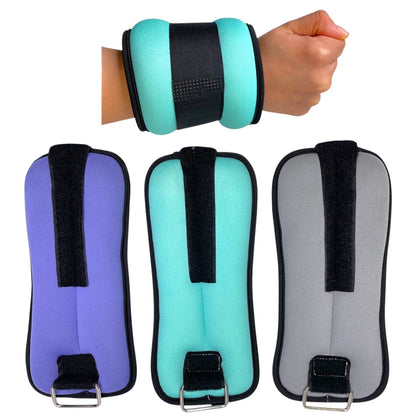 Set of 2 Wrist/Ankle Weights 1KG Training weight - 2pk - Grey