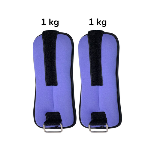 Set of 2 Wrist/Ankle Weights 1KG Training Weight - Purple
