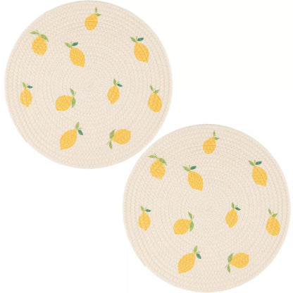 Round Placemats Set Of 2 -Lemon