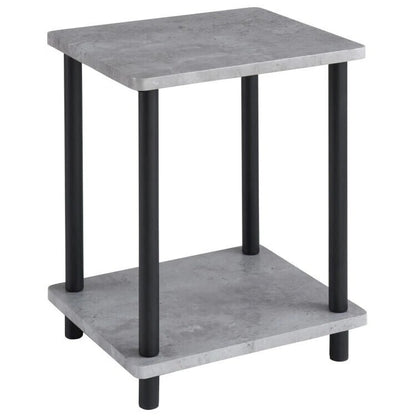 2 Tier Side Table Concrete Effect