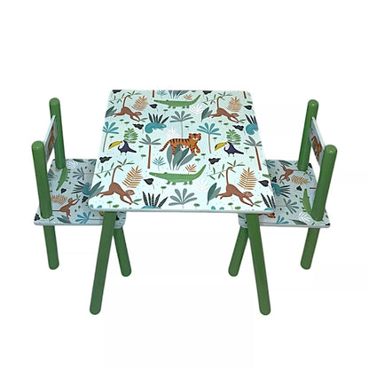 Children Kids Table and 2 Chairs Set -Safari