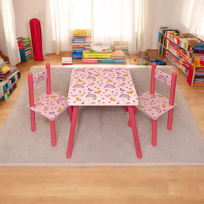 Children Kids Table and 2 Chairs Set -Rainbow