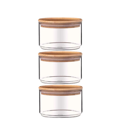 3 Tier Glass Stackable Kitchen Food Storage Containers