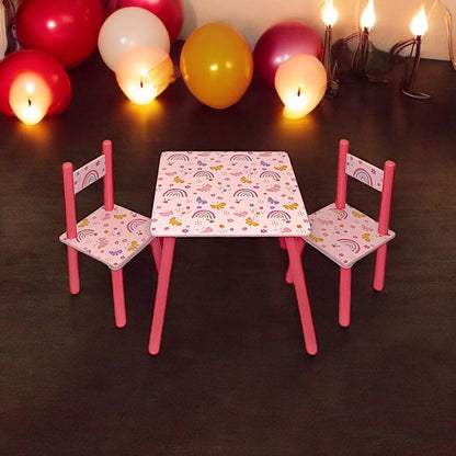 Children Kids Table and 2 Chairs Set -Rainbow