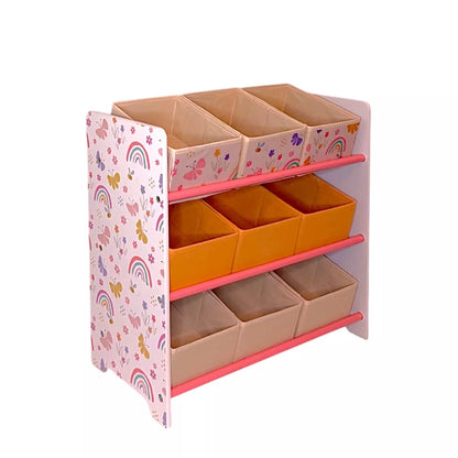 Kids Storage 9 Tub Unit - Rainbow Design