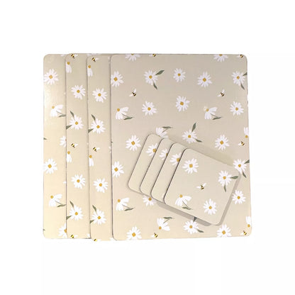 Bee Printed Placemat & Coaster Set Of 8