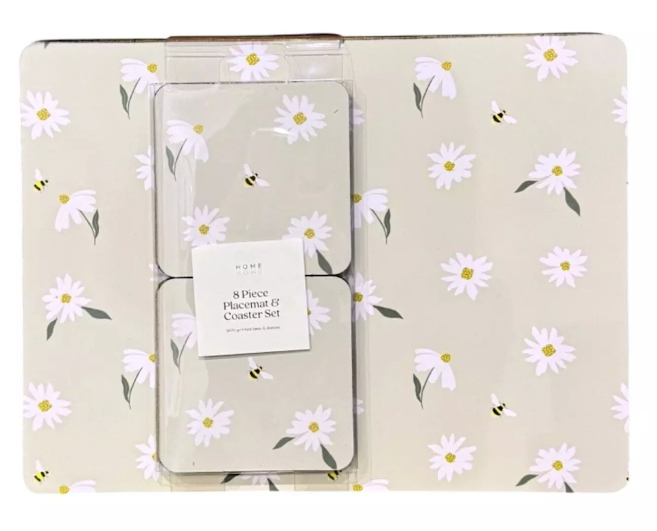 Bee Printed Placemat & Coaster Set Of 8