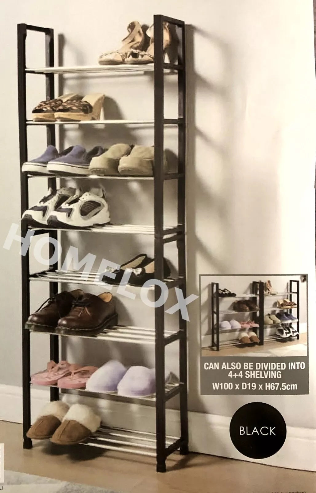 8 Tier Stackable Shoe Rack  Shelf