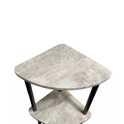 3 Tier Grey Marble Effect Corner Shelves