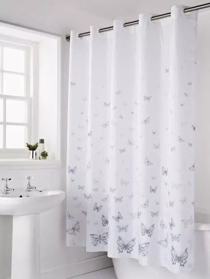 Butterfly Hookless Shower Bathroom Curtain