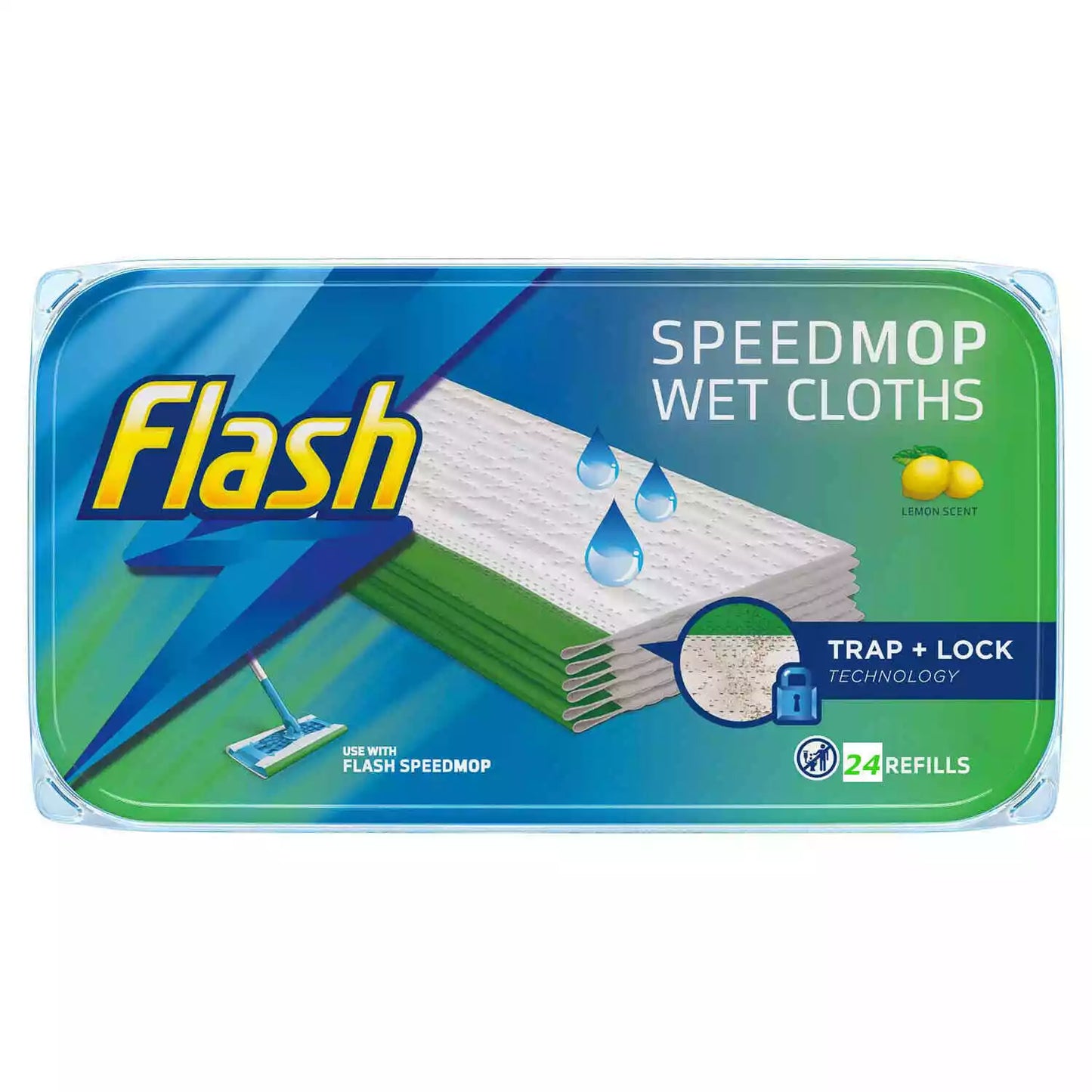 Flash Speed Refills Wet Cloth Lemon Scent X24
