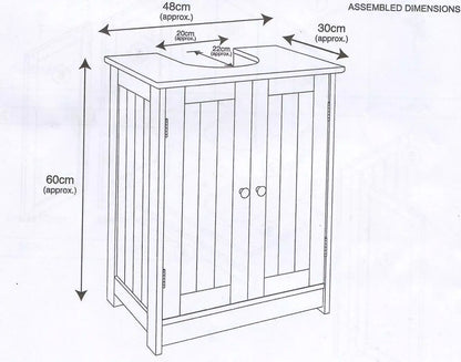 2 Door Black Under Sink Cabinet